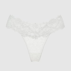 frederick's OF HOLLYWOOD Bridget Stretch Cotton & Lace Thong