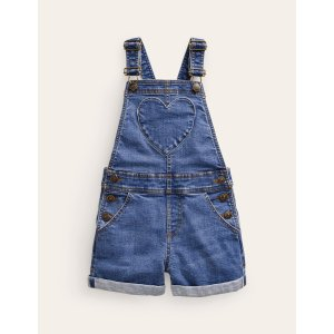 Boden Heart Pocket Short OverallsMid Vintage Denim