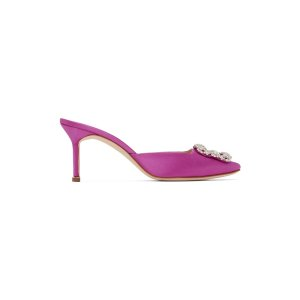 Manolo Blahnik Purple Hangisimu Mules