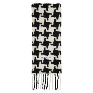 Acne Studios Black & White Houndstooth Scarf