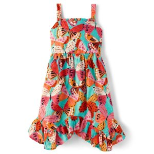 Gymboree Girls Butterfly Hanky Hem Dress - Little Classics - seafrost