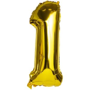 Gold Foil Number Balloons 32in