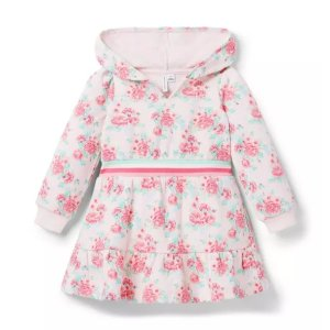 Janie and Jack Floral Hooded Fleece Dress