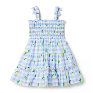 Janie and Jack The Lemon Gingham Smocked Sundress