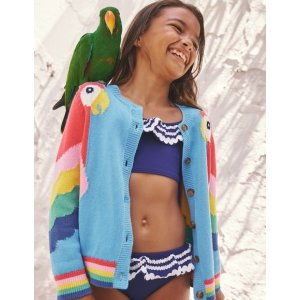 Boden Parrot Logo CardiganAqua Sea
