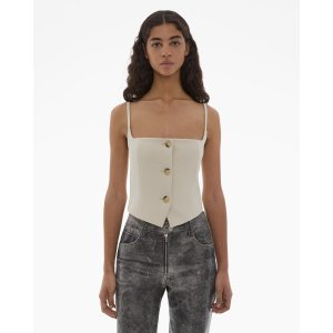 Helmut Lang Cropped Stretch Wool Blazer Top