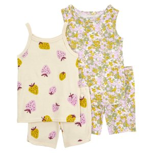 Carter's Toddler 4-Piece Floral & Strawberry 100% Snug Fit Cotton Pajamas