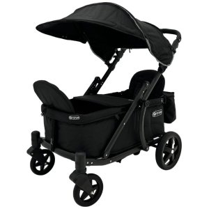 Squared (2 Seater) Stroller Wagon - Black Frame / City Black (Albee Exclusive)