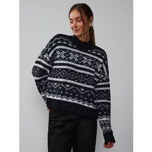 Long Sleeve Fair Isle Stripe Sweater