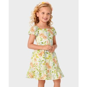 Gymboree Girls Floral Ruffle Dress - Prairie Fields - bunnys tail