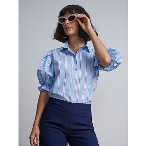 Puff Sleeve Striped Shirt | New York & Company