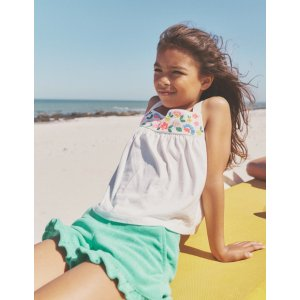 Boden Embroidered Jersey VestWhite