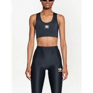 Balenciaga x Adidas embroidered-logo sports bra black | MODES