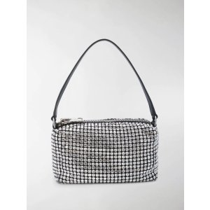 Alexander Wang medium Wangloc rhinestone-embellished clutch bag metallic | MODES