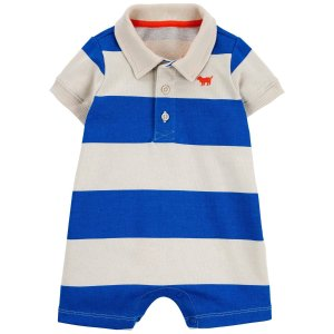 Carter's Baby Rugby Striped Cotton Romper