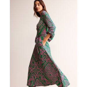 Boden Placement Print Jersey DressGreen, Mosaic Terrace