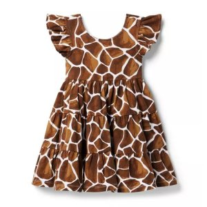 Janie and Jack Giraffe Flutter Sleeve Dress