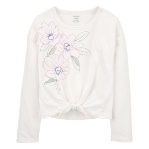 Carter's Kid Floral Tie-Front Jersey Tee