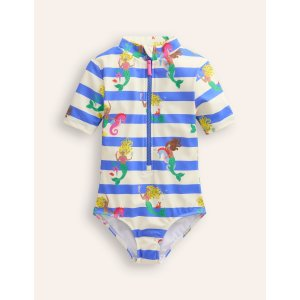 Boden Short-sleeved SwimsuitSurf Blue Mermaid Stripe