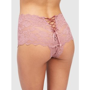 frederick's OF HOLLYWOOD Mabel Crotchless Lace Up Back Cheeky