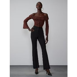Corset-Waist Bootcut Pant