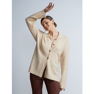 Long Sleeve Button Down Ribbed Cardigan