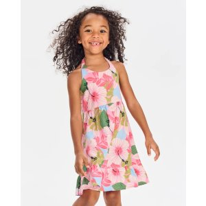 Gymboree Girls Tropical Ruffle Dress - Little Classics - pink pearl