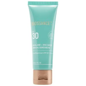 BIOSSANCE Squalane + Zinc Sheer Hydrating Mineral Sunscreen SPF 30 with Ectoin