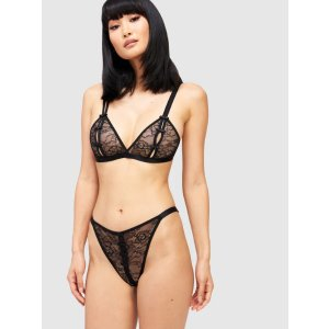 frederick's OF HOLLYWOOD Cassie Open Cup Bra & Crotchless Panty Set