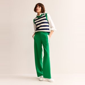 Boden Pull On Side Stripe PantsGreen Tambourine