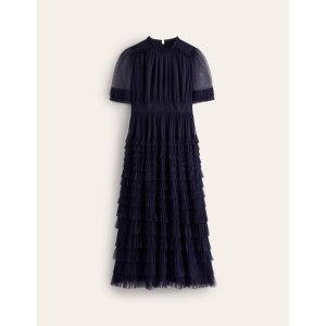 Boden Tiered Ruffle Tulle DressNavy