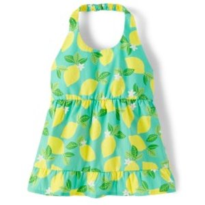 Gymboree Girls Lemon Halter Top - Little Classics - tropical trail