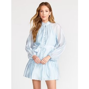 Long-Sleeve Ruffle Hem Mini Dress - Lena | New York & Company