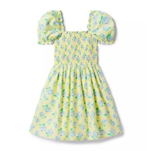 Janie and Jack The Grace Smocked Puff Sleeve Dress