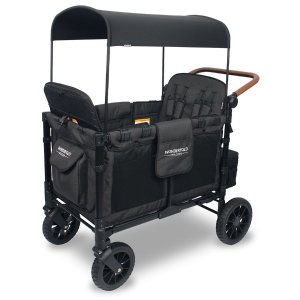 W4 Luxe Multifunctional Quad (4 Seater) Stroller Wagon - Volcanic Black