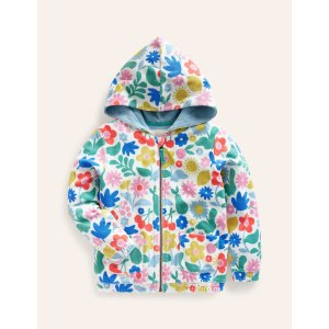 Boden Zip-Through Towelling HoodieMulti Holiday Stencil