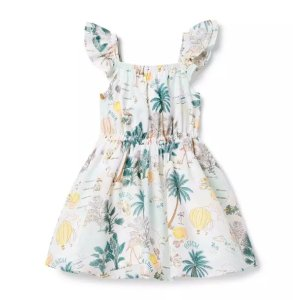 Janie and Jack Tropical Island Flutter Sleeve Dress