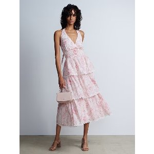 Sleeveless Smock Waist Floral Dress