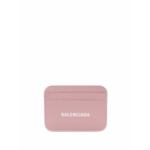 Balenciaga Cash logo-print pebbled-texture cardholder
