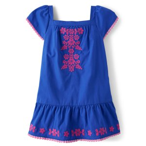 Gymboree Girls Embroidered Floral Ruffle Dress - Little Classics - ripple