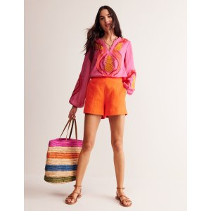 Boden Bonnie Linen TopSangria Sunset, Pineapple