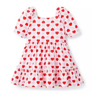 Janie and Jack Heart Puff Sleeve Dress