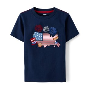 Gymboree Boys Embroidered Map Top - American Cutie - tidal