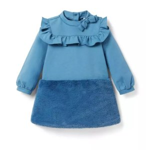 Janie and Jack Faux Fur Ponte Dress