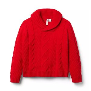 Janie and Jack Cable Knit Shawl Collar Sweater