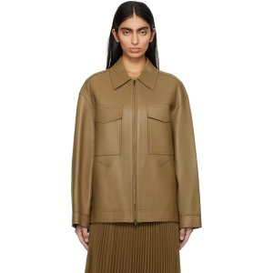 Joseph Khaki Lyndhurst Leather Jacket