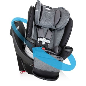 Evenflo SensorSafe Revolve360 Extend Rotational All-In-One Convertible Car Seat - Moonstone Gray