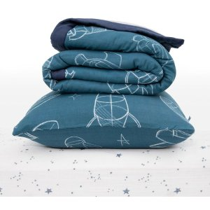Little Unicorn Cotton Muslin Toddler Bedding 3 Piece Set - Blast Off