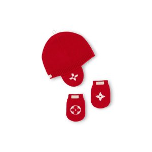 Louis Vuitton Peruvian Beanie and Mittens Set