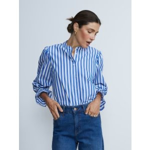 Ruffle Long Sleeve Striped Shirt